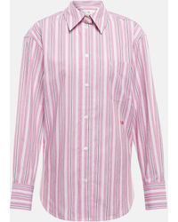 Victoria Beckham - Oversized Striped Cotton Poplin Shirt - Lyst
