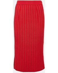 JOSEPH - Jupe Midi En Maille Cotelee - Lyst