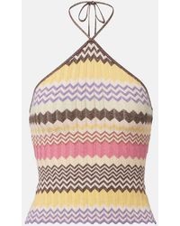 Faithfull the Brand - Ria Chevron Halterneck Lame Top - Lyst