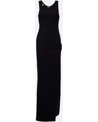 Versace - Safety Pin Draped Cotton-Blend Maxi Dress - Lyst