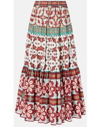 La DoubleJ - Big Printed Tiered Cotton Maxi Skirt - Lyst