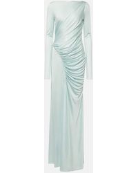 Givenchy - Draped Flared-hem Woven Midi Dress - Lyst