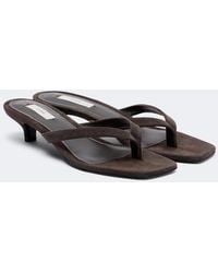 TOTEME - Suede Thong Sandals - Lyst