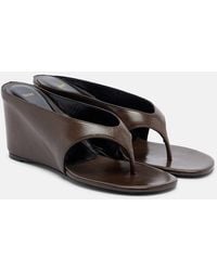 Jude - Yaga Leather Wedge Thong Sandals - Lyst