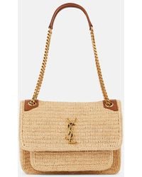 Saint Laurent - Niki Medium Raffia Shoulder Bag - Lyst