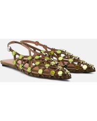 The Attico - Grid Embellished Ballet Flats - Lyst
