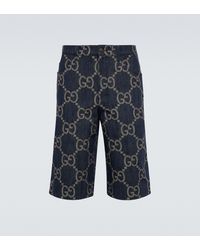 Gucci Bedruckte Shorts Jumbo GG - Blau