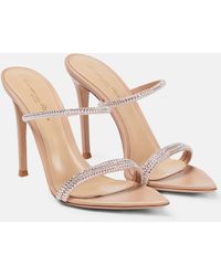 Gianvito Rossi - Embellished Leather Mules - Lyst