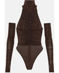 Alex Perry - Arlie Embellished Halterneck Bodysuit - Lyst