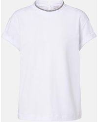 Brunello Cucinelli - Cotton-Blend T-Shirt - Lyst