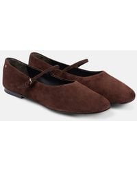 Tory Burch - Suede Mary Jane Flats - Lyst