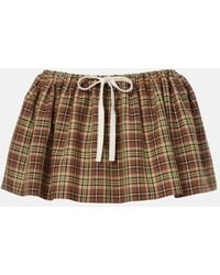 Miu Miu - Wool Plaid Mini Skirt - Lyst