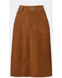 Ami Paris - Jupe Midi En Daim - Lyst