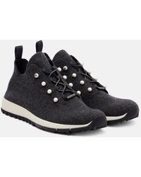 Jimmy Choo - Veles Embellished Cashmere Sneakers - Lyst