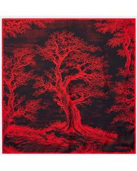 McQueen - Printed Silk Twill Scarf - Lyst