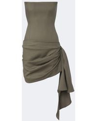 Alex Perry - Draped Virgin Wool Bustier Dress - Lyst