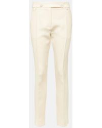 Valentino - Crepe Couture Mid-Rise Straight Pants - Lyst