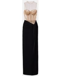 David Koma - Sequined Paneled Bustier Gown - Lyst