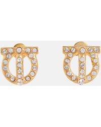 Ferragamo - Gancini Crystal-embellished Earrings - Lyst