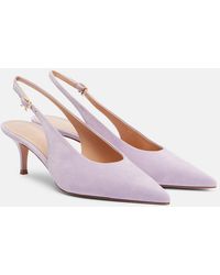 Gianvito Rossi - Robbie 55 Suede Slingback Pumps - Lyst