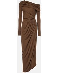 Oscar de la Renta - Off-Shoulder Jersey Gown - Lyst