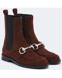 Gucci - Boulevard Horsebit Gg Suede Chelsea Boots - Lyst