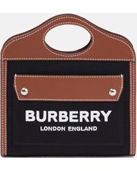 Burberry Bolso Micro Pocket De Lona - Negro