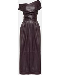 Altuzarra - Corfu Off-shoulder Leather Maxi Dress - Lyst