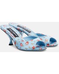 Dolce & Gabbana - Keira 60 Floral Satin Mules - Lyst