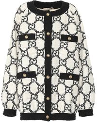 Gucci Cárdigan de tweed oversized - Blanco