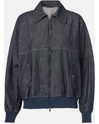 Brunello Cucinelli - Denim Bomber Jacket - Lyst