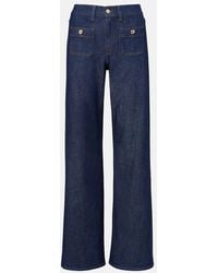 7 For All Mankind - Lotta Tailorless Mid-Rise Wide-Leg Jeans - Lyst