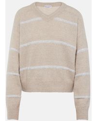Brunello Cucinelli - Pullover Mit V-Ausschnitt - Lyst