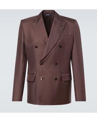Dolce & Gabbana - Double-Breasted Silk Twill Blazer - Lyst