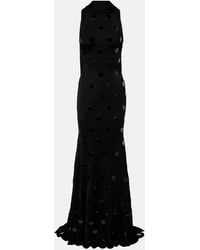 David Koma - Embellished Scarf-Detail Jersey Gown - Lyst