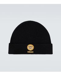Versace - Medusa Embroidered Wool Beanie - Lyst