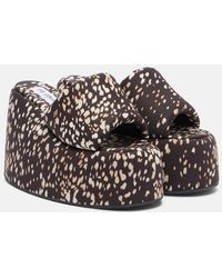 The Attico - Mochi Leopard-Print Platform Sandals - Lyst