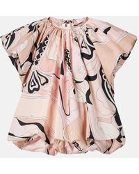 PUCCI - Orchidee Print Voluminous Top - Lyst