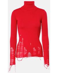 MM6 by Maison Margiela - Distressed Sweater - Lyst