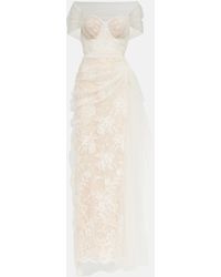 Alexander McQueen Bridal Robe aus Guipure-Spitze und Tuell - Weiß