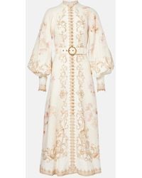Zimmermann - Hypnotic Printed Linen Shirt Dress - Lyst