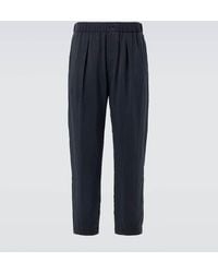 Giorgio Armani - Silk-Blend Tapered Pants - Lyst