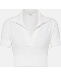 Alaïa - Cropped Knit Top - Lyst