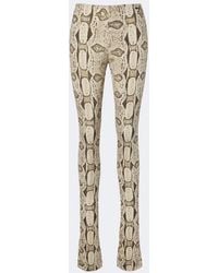 Gucci - Snake-Print Skinny Pants - Lyst