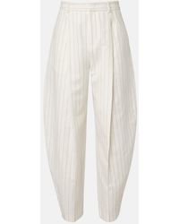 Ralph Lauren - Harlo Striped Cotton, Linen And Wool Pants - Lyst