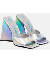 The Attico - Devon Metallic Leather Mules - Lyst