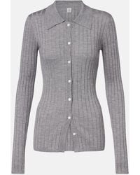 TOTEME - Ribbed-Knit Cashmere And Silk Cardigan - Lyst