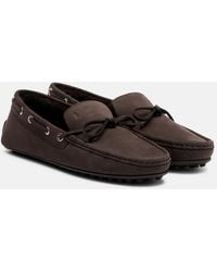Tod's - Gommino Shearling-Lined Suede Boat Shoes - Lyst