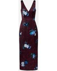 Erdem - Floral Sleeveless Woven Midi Dress - Lyst