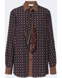 Zimmermann - Printed Tie-Neck Blouse - Lyst